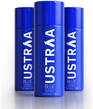 Ustraa Blue Deodorant Body Spray, 150 ml Each- Set of 3