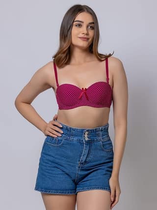 Dashing Dot Lightly Padded Underwired Demi Cup Bra