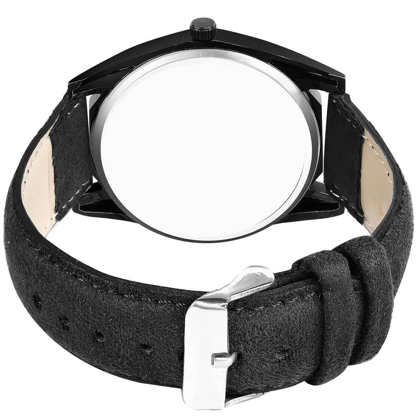 Black 3D embossed Dial Analog Watch for Men LR82 view 2