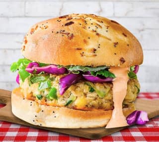 Veg cheese bomb burger
