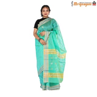 HANDLOOM CHANDERI SILK SAREE WITH BLOUSE (SKU - 1SC101310522, SAREE - 1029)