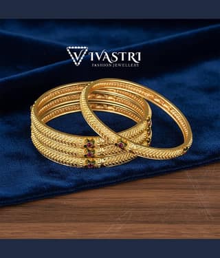 VIVASTRI Gold Bangle Set ( Pack of 4 )