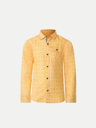 Boys Orange all-over printed casual shirt