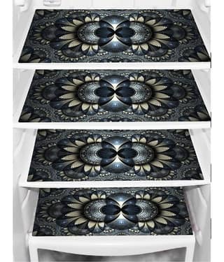 Shaphio Set of 4 PVC Black Fridge Mats