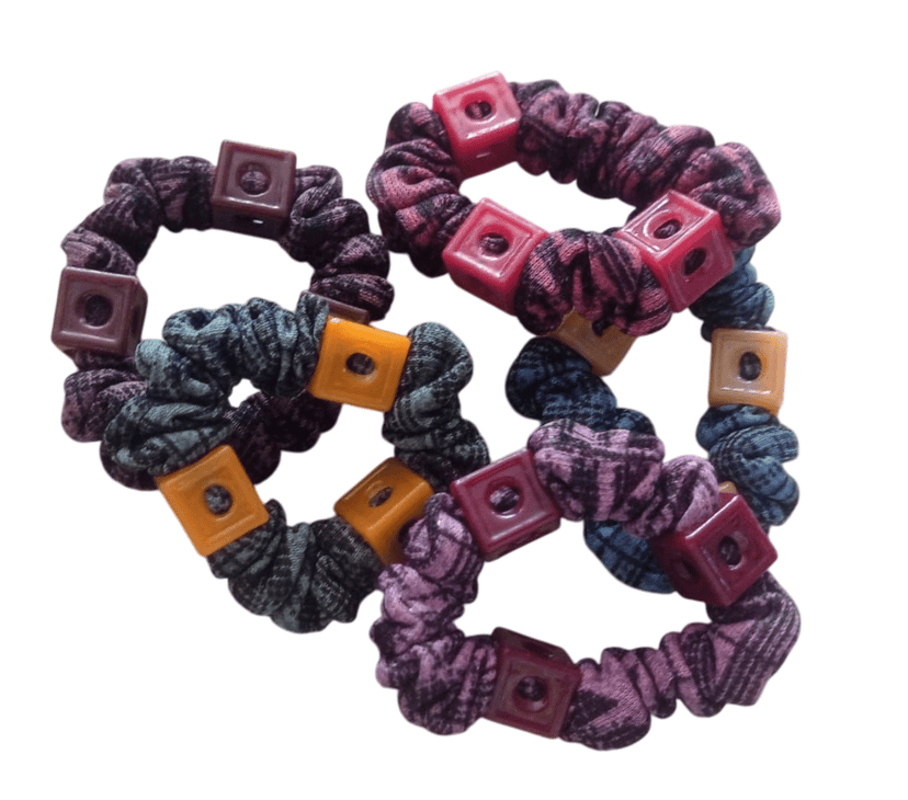 5 Pieces Vintage Style Fabric Hair Ties, Colorful Hair Accessories for Women and Girls view 4