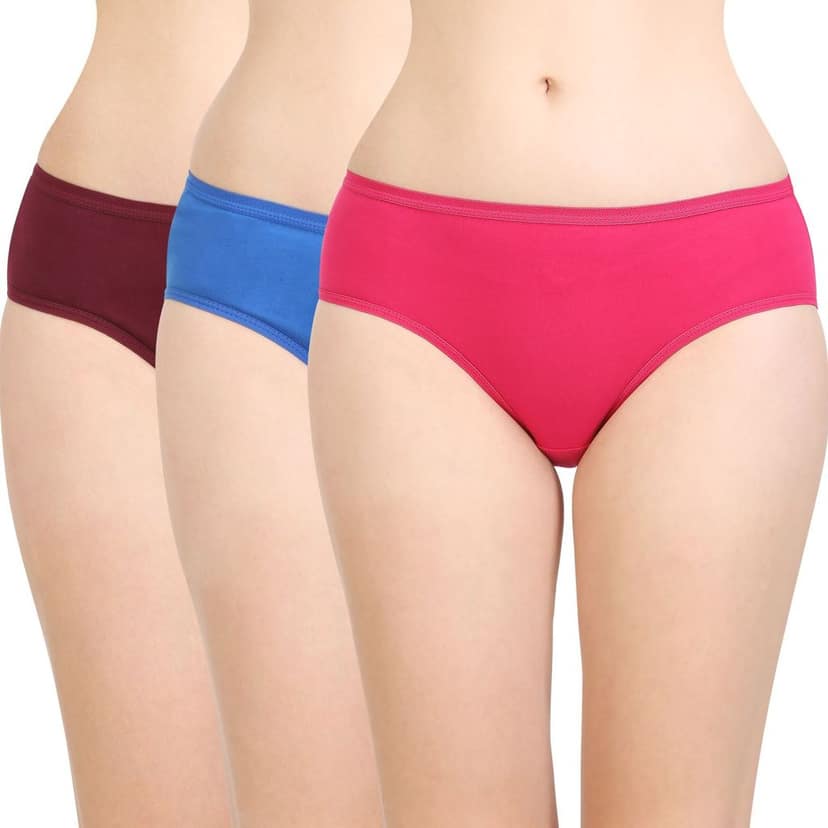 Bodycare women's combed cotton assorted Hipster Panty Pack of 3 ( 2D-D )