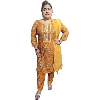 Women Viscose Rayon Kurta Pant Dupatta Set