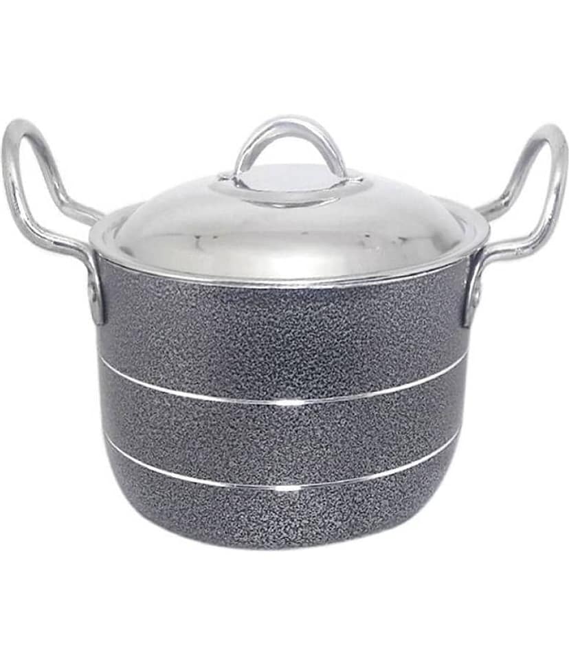 bartan hub Kitchen Enamle Aluminium Handi Heavy Bottom with Steel Lid 19 cm Diameter 1.5 Ltr view 2