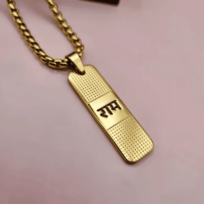 RAM PENDANT WITH MATTE FINISH HIGH GOLD CHAIN FOR BOY'S AND MEN'S view 2