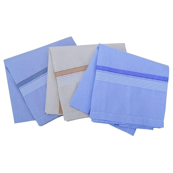 Royal Mart Men's Light Color Striped Premium Handkerchief - Pack of 6 view 2