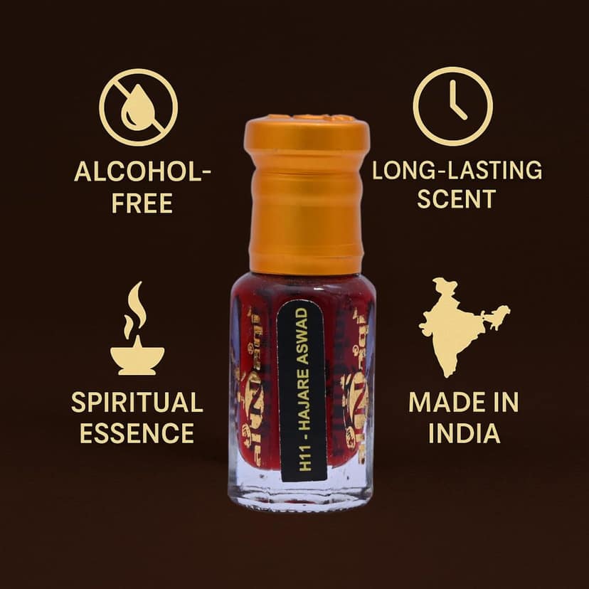 alNaqi fragrances Hajre-Aswad-Attar 12ml - Luxury Hajre Aswad Attar Original, No Alcohol Concentrated Black-Oud-Oil, High Strength Sacred-Arabic-Scent, Original Signature-Parfum view 4