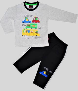 Wise Guys Pack of 1 Baby Boys Cotton Blend Shirt & Trouser ( Gray )