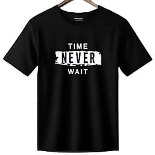 Nture Nest Mens Black Graphic Print Round Neck Bamboo Fabric T-Shirt view 2