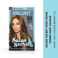 Bblunt Salon Secret High Shine Creme Hair Colour - Honey, 100 G + 8 Ml Light Golden Brown 5.32