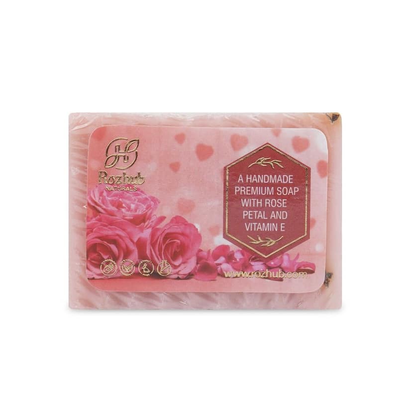 Rose Petal Handmade Bathing Bar with Vitamin E and Essential Oil - 100gm view 5