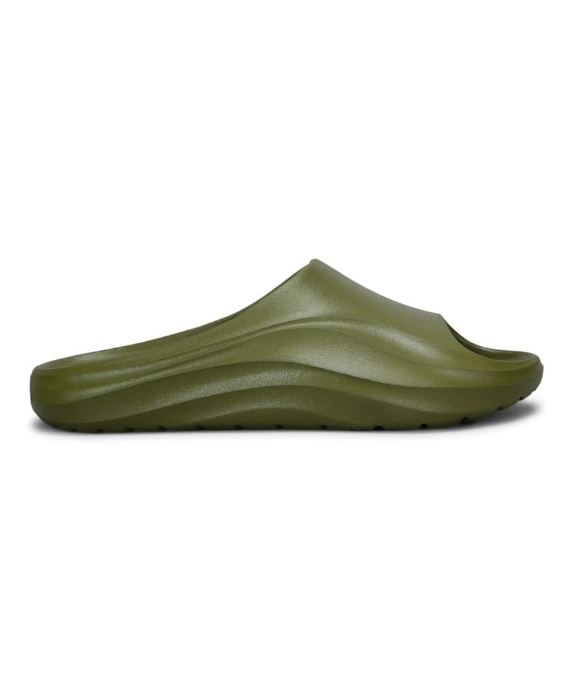 Paragon Men's Watreproof Green Sliders with Comfortable Anti-Skid Sole view 2