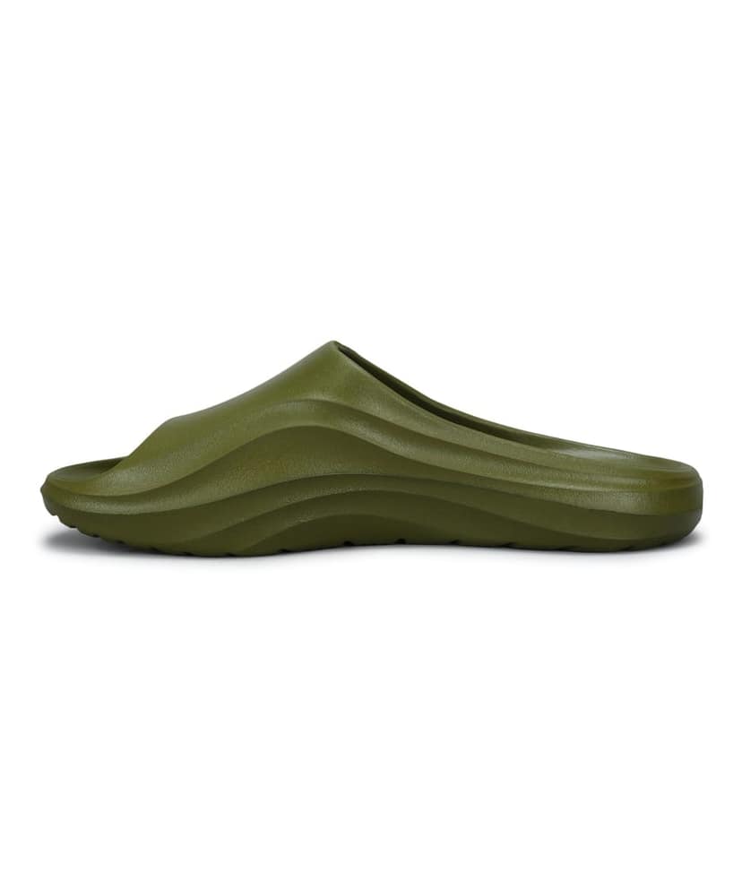 Paragon Men's Watreproof Green Sliders with Comfortable Anti-Skid Sole view 3