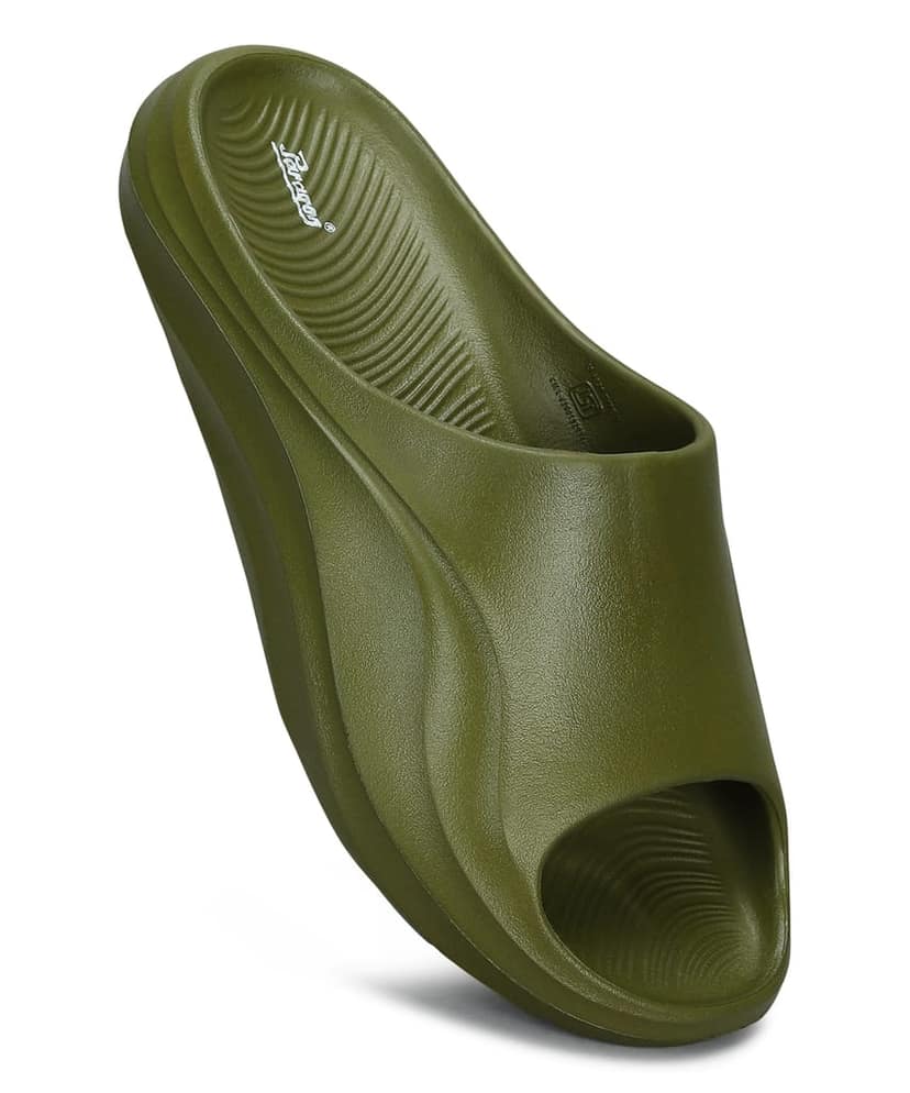 Paragon Men's Watreproof Green Sliders with Comfortable Anti-Skid Sole view 6