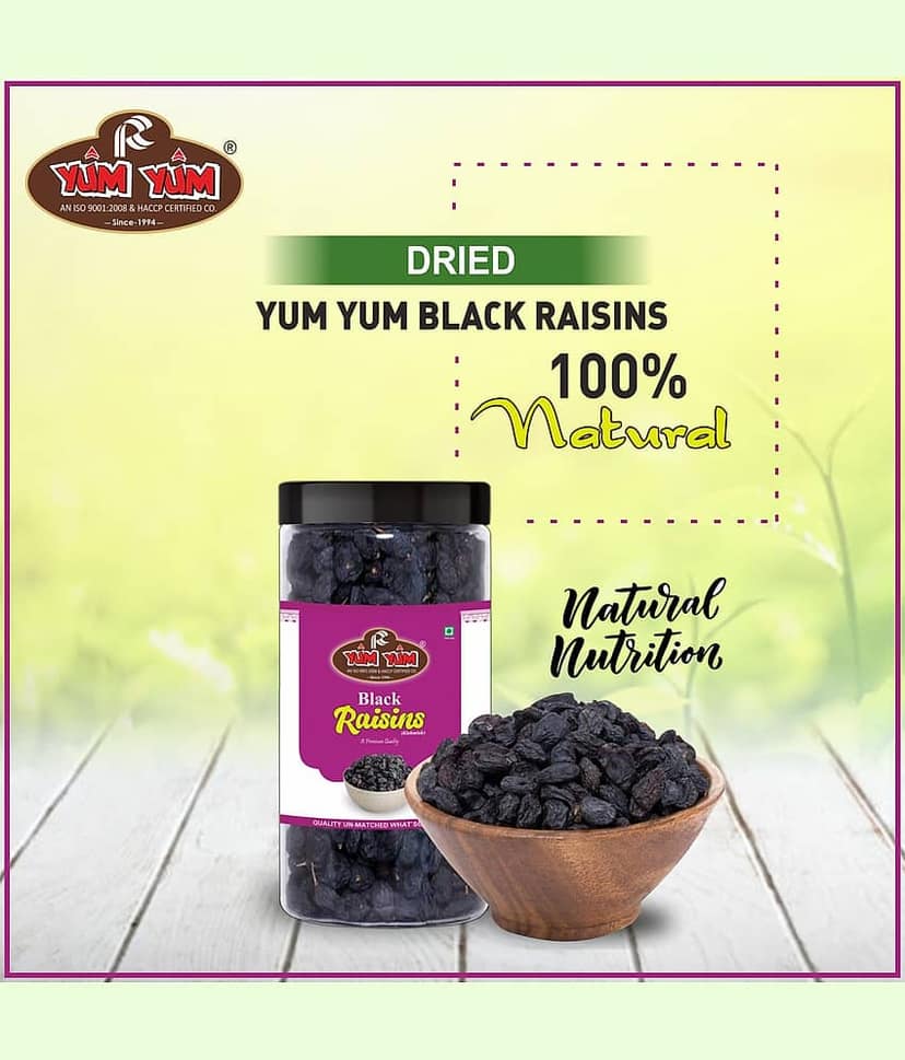 YUM YUM Afghan Seedless Black Raisin Premium Healthy Kali Kismish, Nutrient-rich - Raisins (500 g) view 5