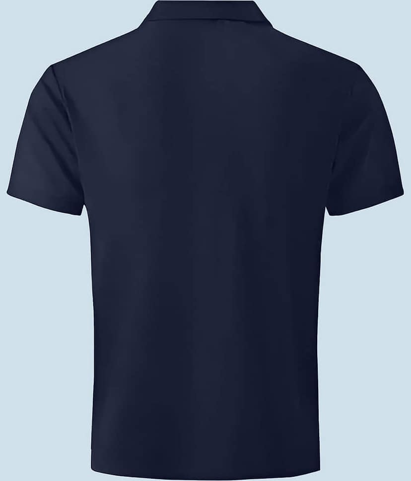 ENITOR Men Cotton Blend Regular Fit Printed Polo T Shirt ( Blue ) view 2
