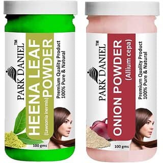 PARK DANIEL Pure & Natural Henna Leaf Powder & Onion Powder Combo Pack (200 ml)