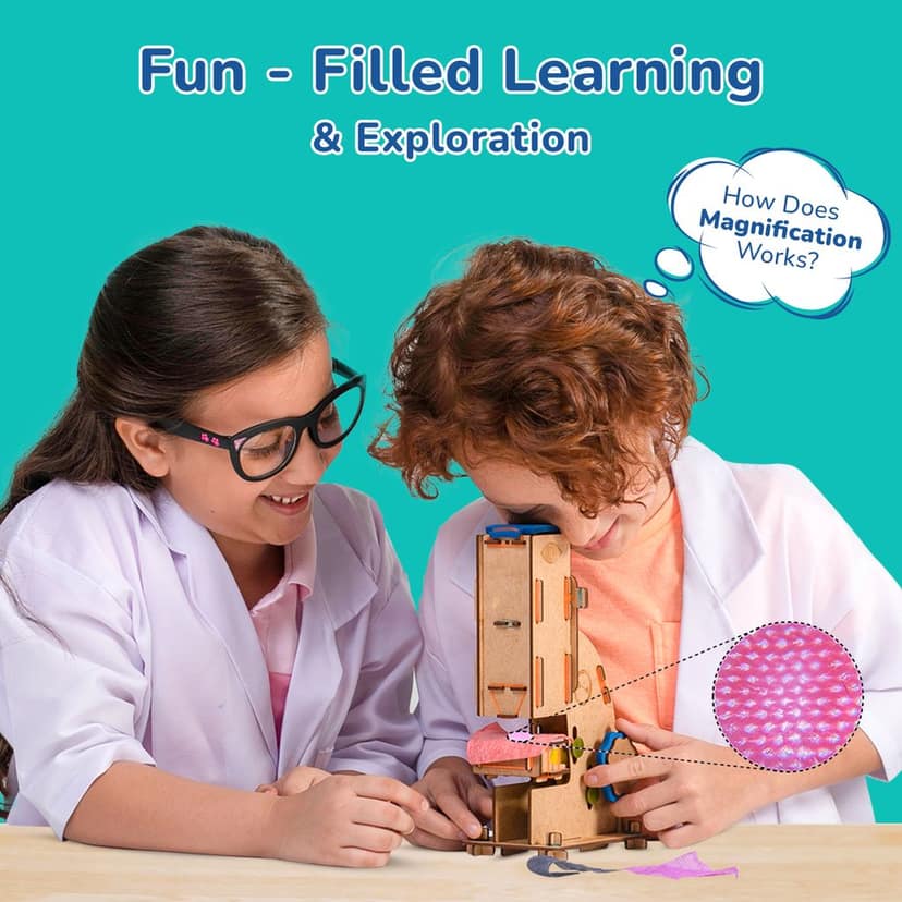 Smartivity Microscope 100x Zoom Science Toy STEM DIY Fun Game for Kids age 8 to 14 years old, Birthday Gift Toy for Boys & Girls age 8-10-12, Education Construction Activity Toy, Made in India view 2