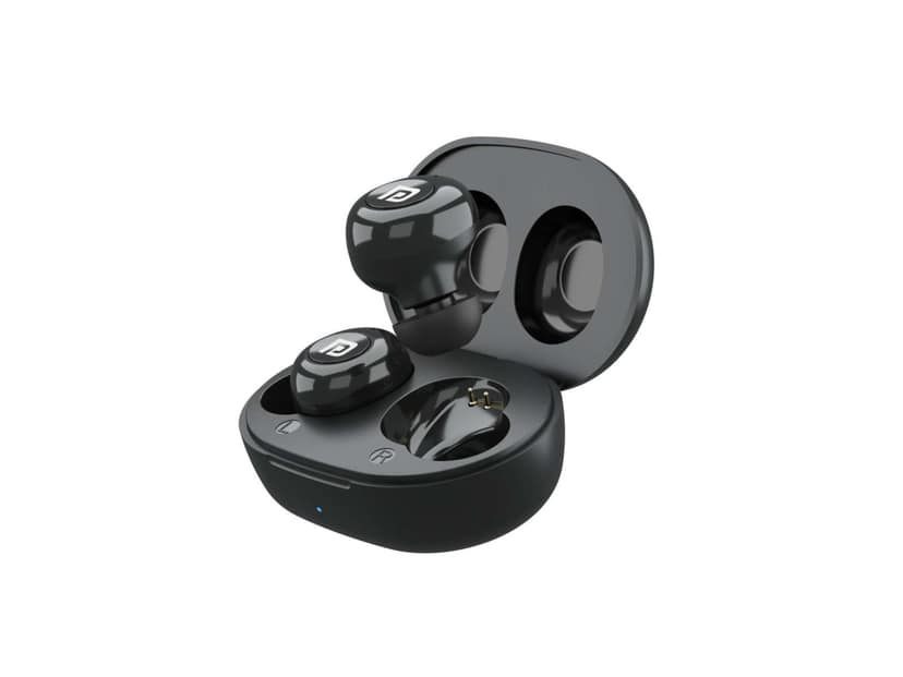 Portronics Harmonics Twins S3 Smart TWS Bluetooth 5.2 Earbuds with 20 Hrs Playtime, 8mm Drivers, Lightweight Design - Black
