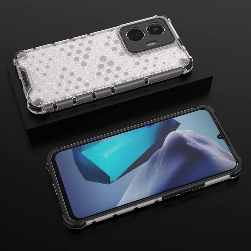 Faircost Polycarbonate For Iqoo Z6 Lite 5G Hybrid Shockproof Back Cover Hard Outside Soft Inside- (Polycabonate::Transparent) view 3