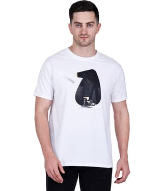 life dream Cotton Blend Regular Fit Printed Half Sleeves Men's Round T-Shirt - White ( Pack of 1 )