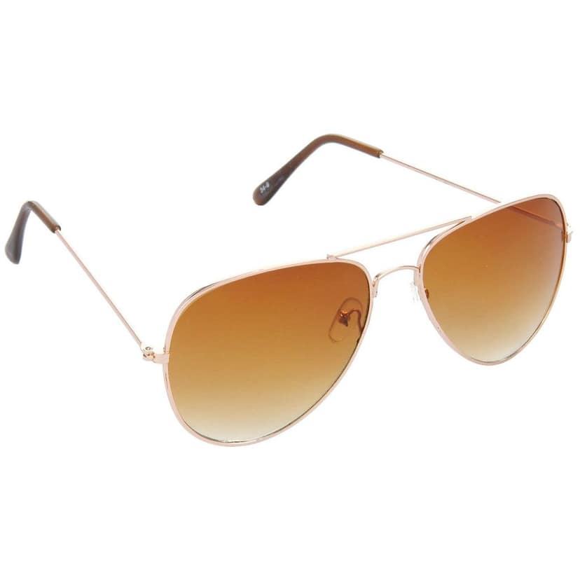 HRINKAR Pilot Stylish Sunglasses For Men And Women (Brown And Brown Lens | Gold And Brown Frame - HCMB015) With Free Paper 3D Glass view 2