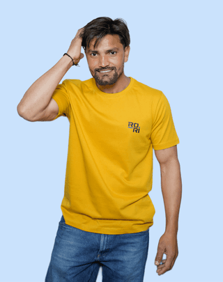 Premium Cotton Men's Classic Series Round Neck Half Sleeve T-Shirt by Rori | Solid Color | Made in India