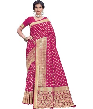 Sariya Jacquard Woven Saree With Unstitched Blouse Piece ( Multicolor )