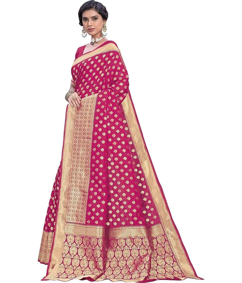 Sariya Jacquard Woven Saree With Unstitched Blouse Piece ( Multicolor ) view 2