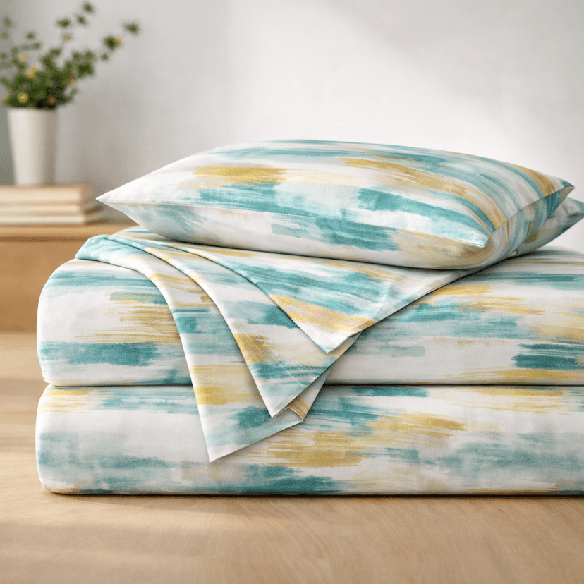 Athena Home Queen Size Cotton Bedsheet with 2 Pillow Covers (90 x 100 Inches) view 2