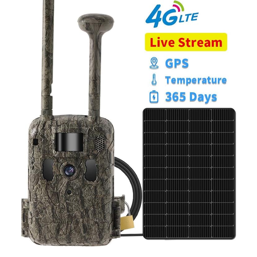 AUSHA 4G LTE 2.7K Trail Camera | Remote Surveillance, Night Vision & Two-Way Audio view 4