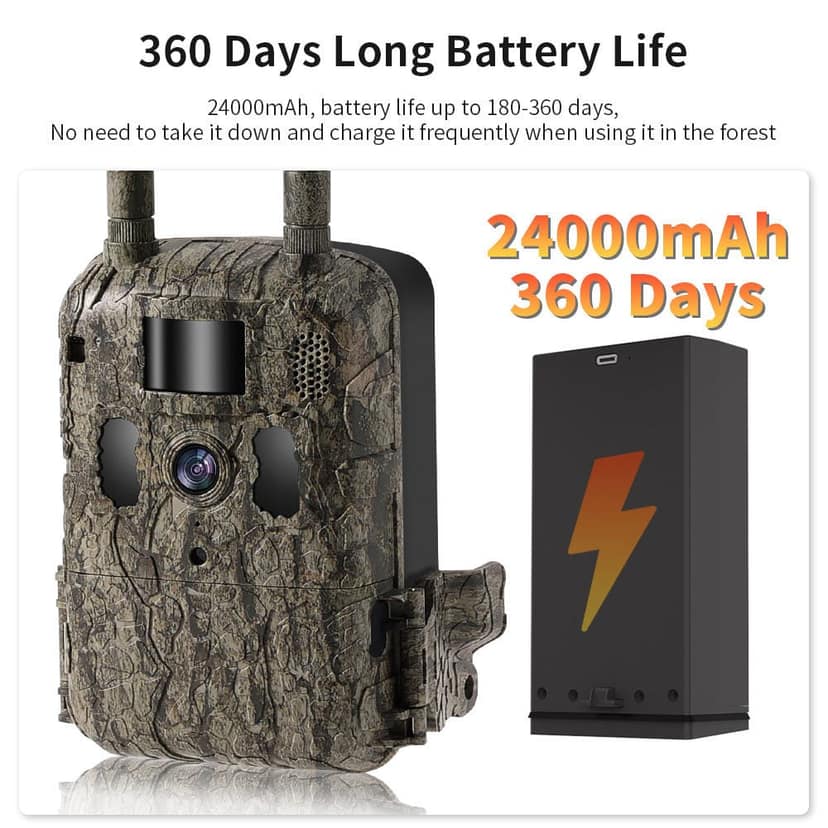 AUSHA 4G LTE 2.7K Trail Camera | Remote Surveillance, Night Vision & Two-Way Audio view 6