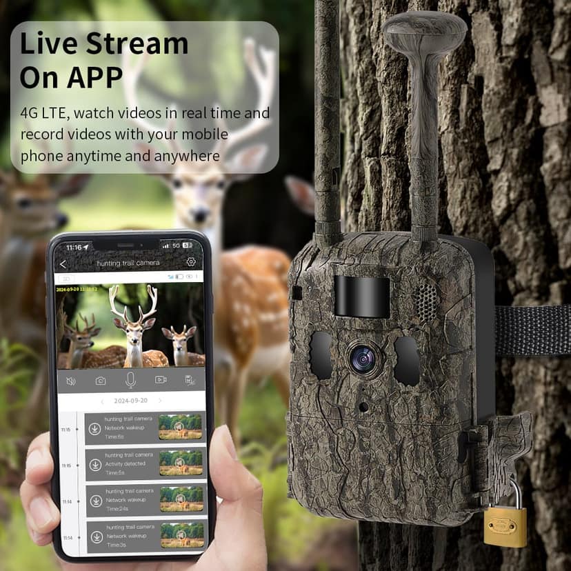 AUSHA 4G LTE 2.7K Trail Camera | Remote Surveillance, Night Vision & Two-Way Audio view 7