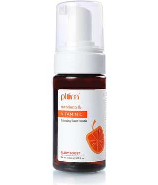 Plum Vitamin C Foaming Face Wash with Mandarin , For Glowing Skin , For Gentle Cleansing, 100% Vegan 110ml