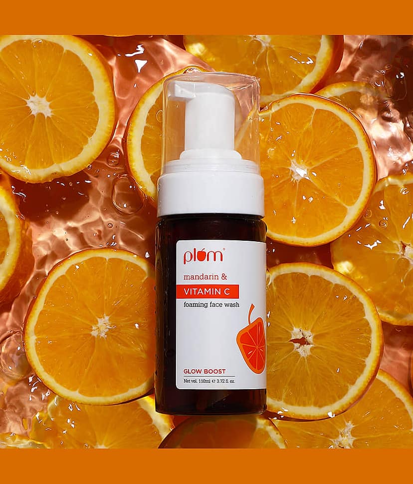 Plum Vitamin C Foaming Face Wash with Mandarin , For Glowing Skin , For Gentle Cleansing, 100% Vegan 110ml view 2