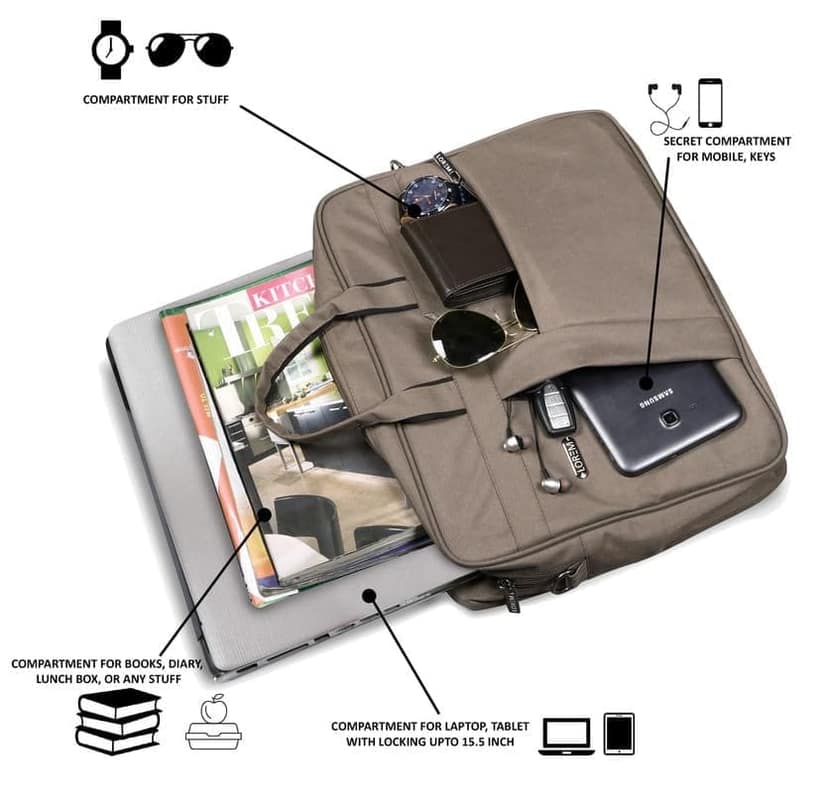 LOREM 10L Color Faux Leather Messenger Bag For Men & Women-UF view 5