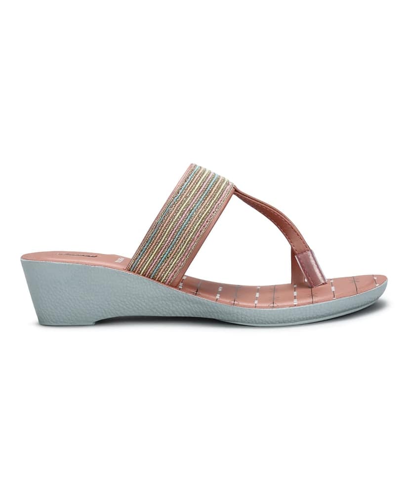 Paragon Women's Peach Wedge Sandals with Cushioned Sole and Sturdy Construction for Everyday Use view 4