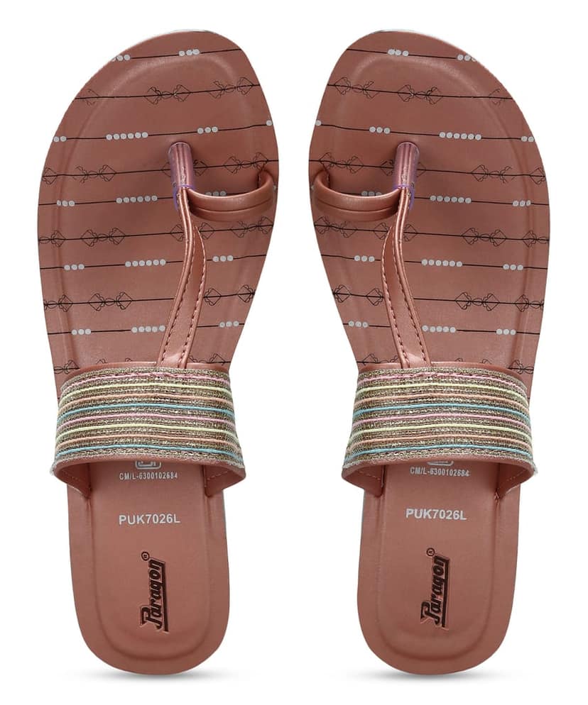 Paragon Women's Peach Wedge Sandals with Cushioned Sole and Sturdy Construction for Everyday Use view 6