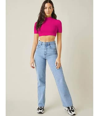 Dream Beauty Fashion Women's Polyester Crop Top ( White )