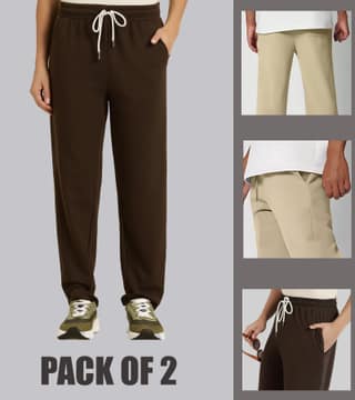 Pack Of 2 Joggers : Brown and Beige