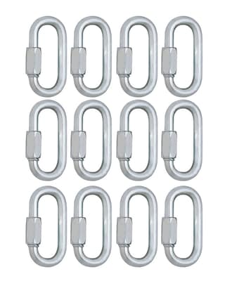 REZNOR Heavy Duty Oval Shape Stainless Steel Screw Link Snap Hook Carabiner/Hook Swing Connector Multipurpose, SnapHook for Weight-Lifting Mountain Swinging Climbing Gym Silver