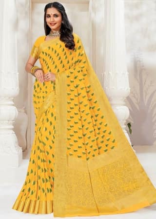 Pure Chiffon Saree In Yellow