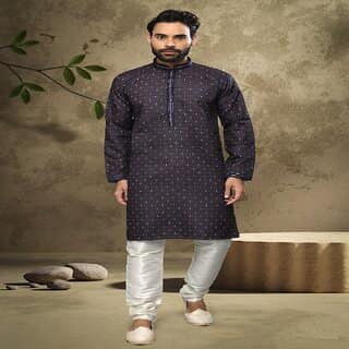 Raivat Ethnic Blue Colour Cotton Digital Print Kurta Pajama 1568