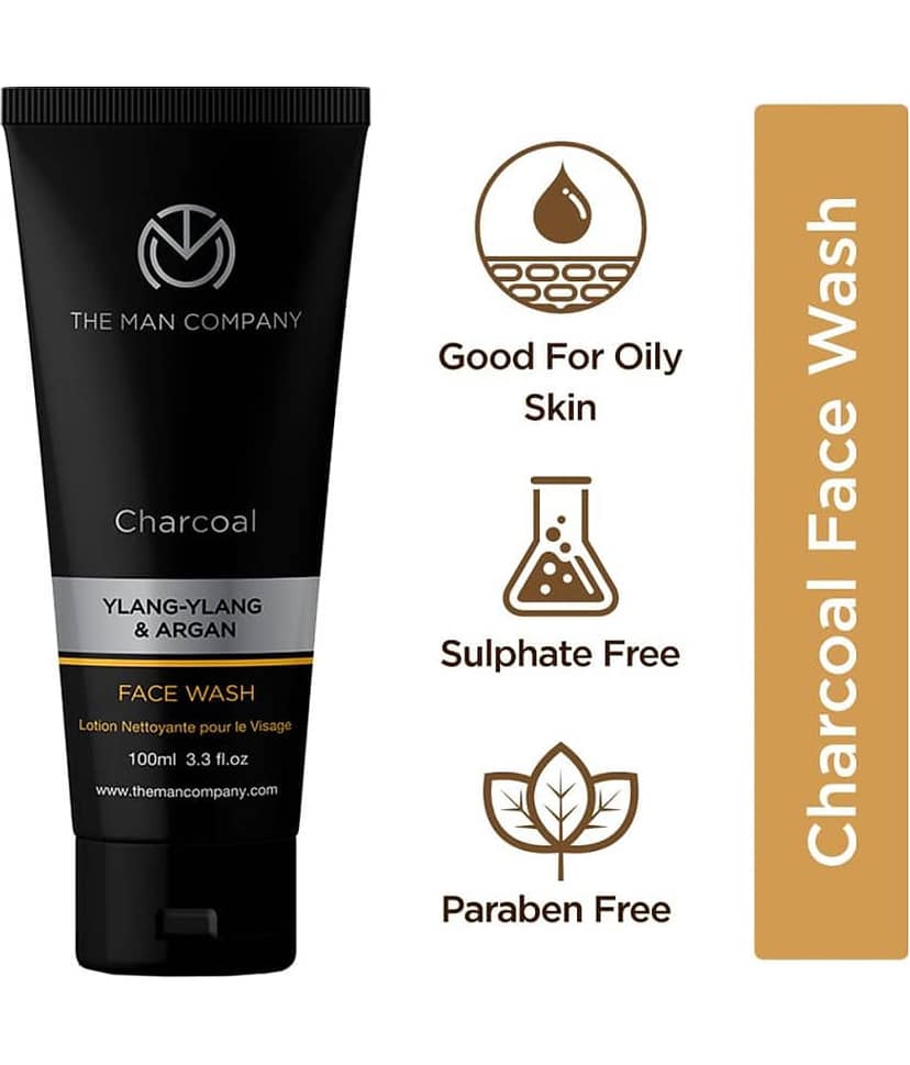 The Man Company Activated Charcoal Face Wash for Men | Ylang Ylang & Argan Essential Oils | Acne Oil Control | 100ml view 2