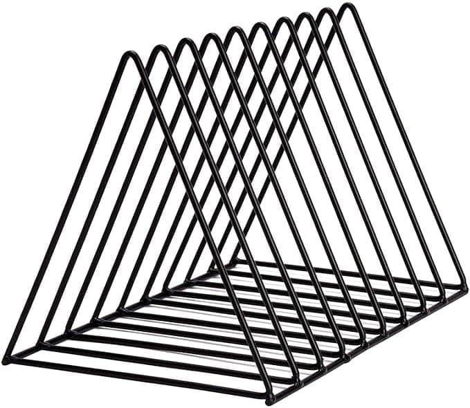 Iron Triangle Slot Magazine Stand - File Rack Desktop Book Organizer, Tabletop Table Book Stand For Office - Magazine Files Stand, File Organiser, Tiered Shelf, 25.4 X 20.3 X 15.2 Cm view 3