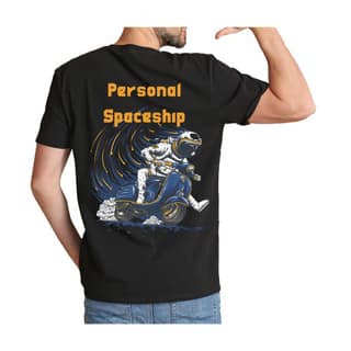 Trishoolin "Personal Spaceship" Abstract Theme Graphic T-Shirt (Design 10394) | Cotton Regular Fit Crew Neck Tee | Pack of 1
